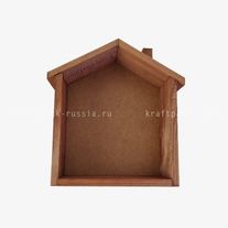 РАСПРОДАЖА Ящик Домик без крышки, дерево, 27,5х22,5х9 см, мокко (6812)